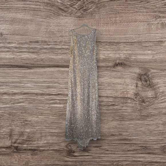 New Mac Duggal Champagne Sequin Dress - Picture 3 of 6